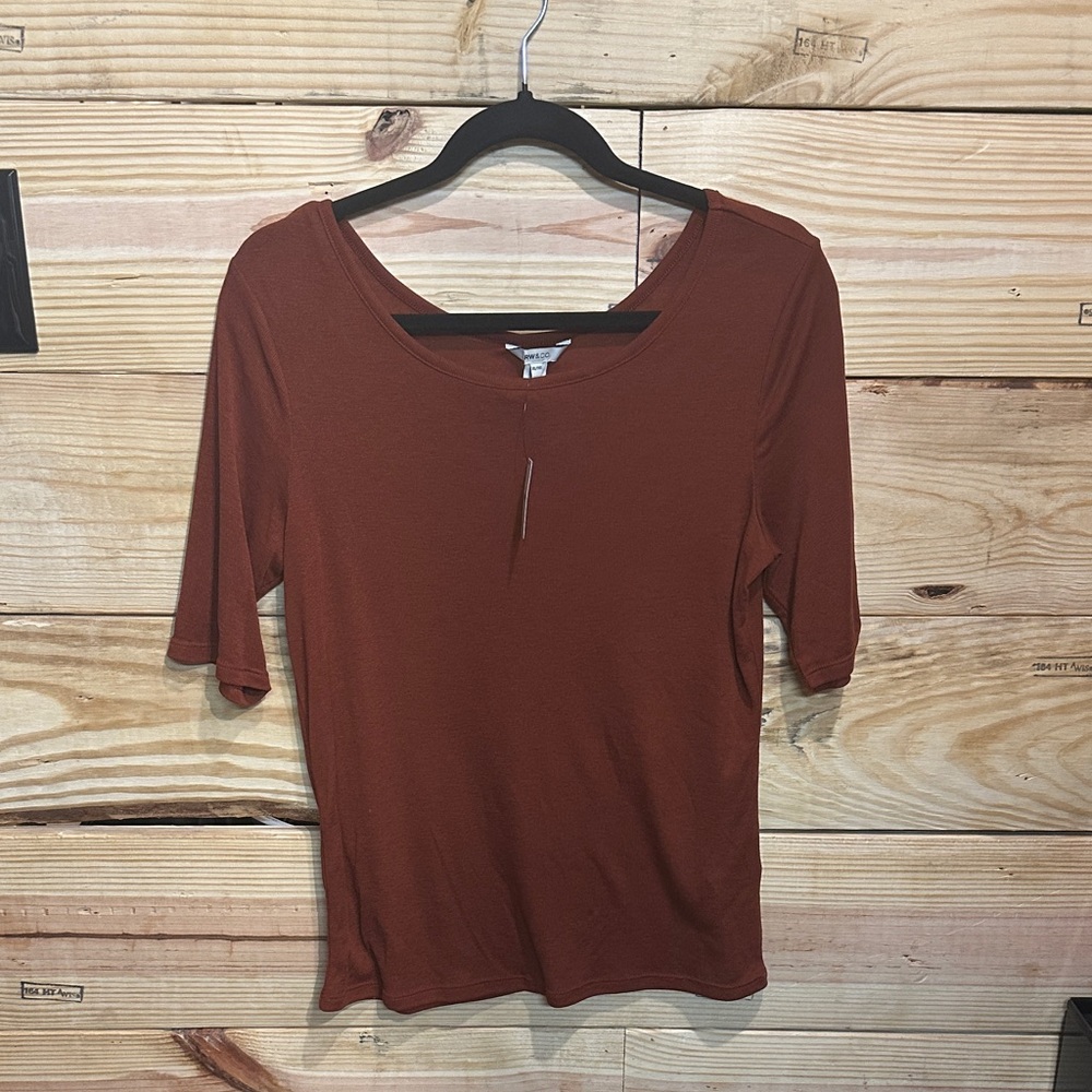 RW&CO. Women's Short Sleeve Top - Rich Rust